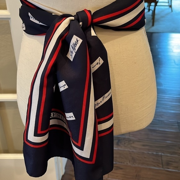 Vintage THE PRESIDENTS Signatures Scarf Patriotic Red White & Blue by Millicent - Picture 5 of 15